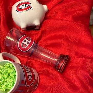 Canadien Red Sports Team Glass and Mug Set